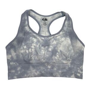 Gianni Bini Size L / XL Sport Bra Grey Tie Dye Seamless Racerback No Padding